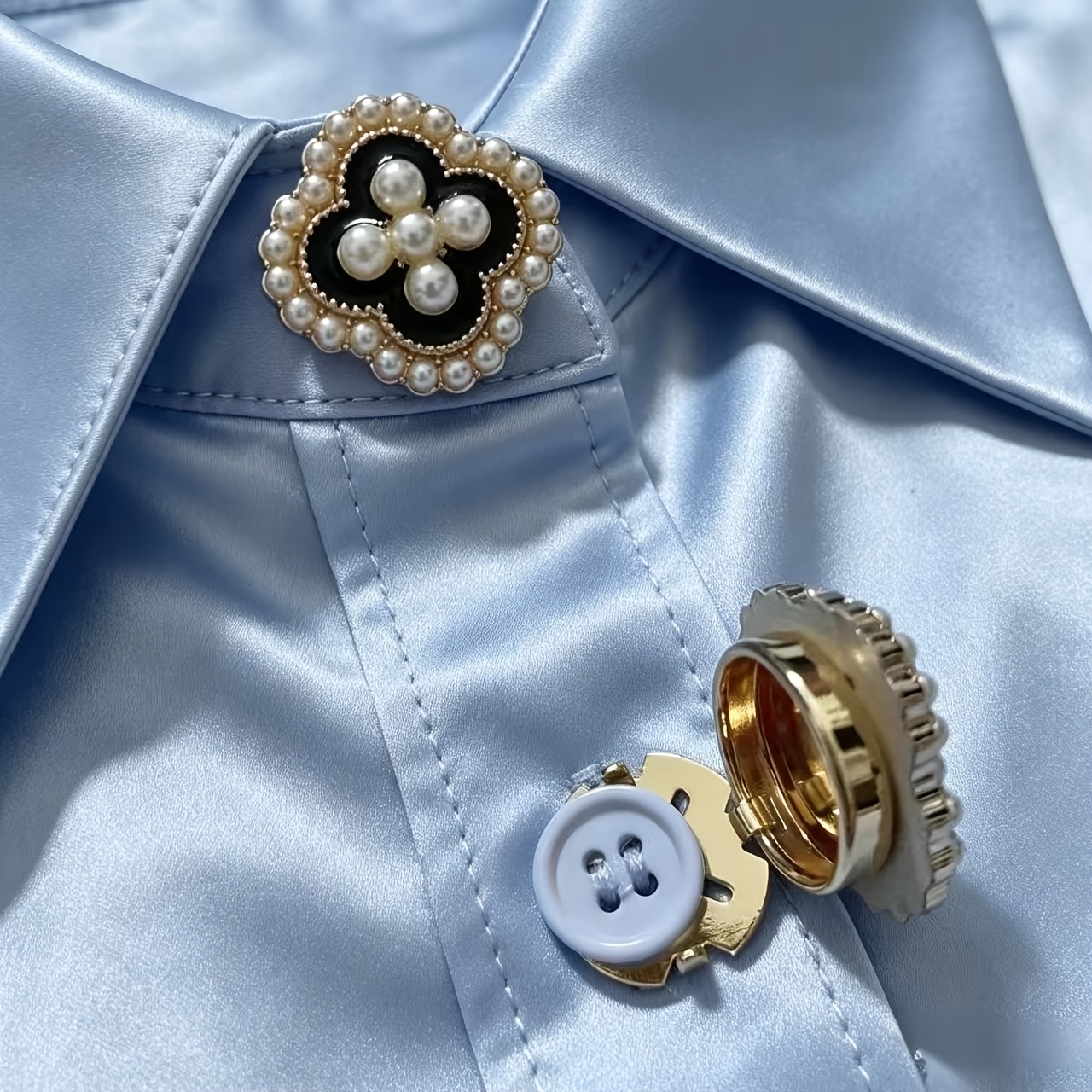 TEMU 2 pezzi Copribottone per Camicia, Bottoni a Moschettone , Unisex, per Abito, Bottoni Decorativi per Abito da Sposa, Regalo per Abbigliamento