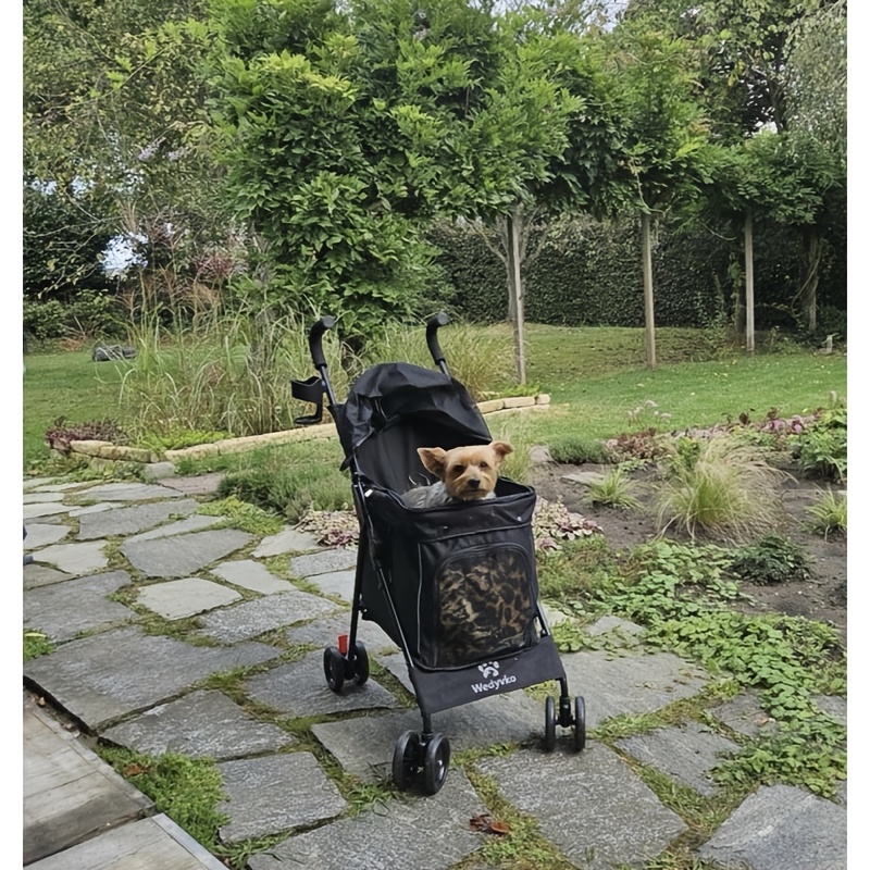 Dog Stroller for Small Dogs and Cats with Storage Basket