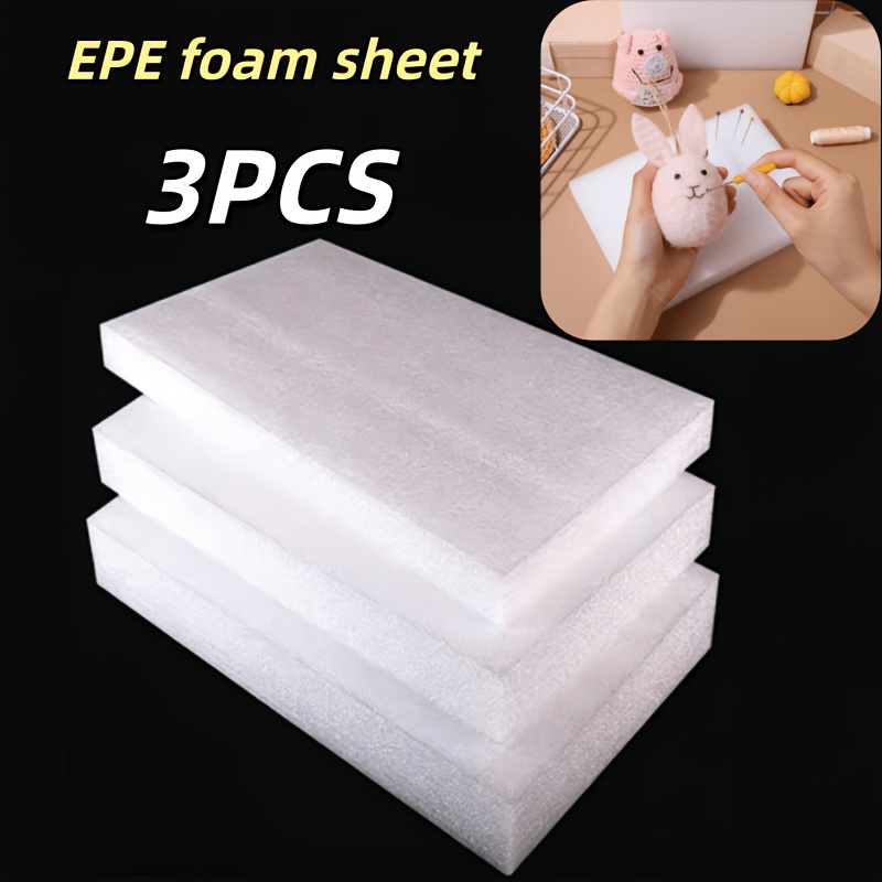 TEMU High-density Board, 3pcs High-density Floral Foam Board, Reusable Diy Craft Foam Mat, Cut To Use, Suitable For Embroidery Felting, Floral