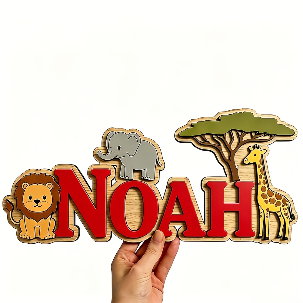 Custom Noah's Ark Jungle Themed Wooden Wall Decor