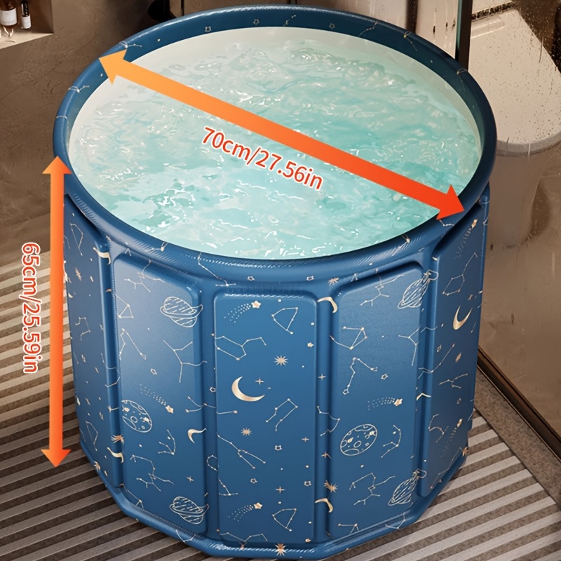 Image of A Spacious Foldable Bathtub With Extended Legs, A Walk- Tub With A Support Stand, A Portable Soaking Tub, A Shower Tub, A Non-inflatable Freestanding Tub, And A Bathtub