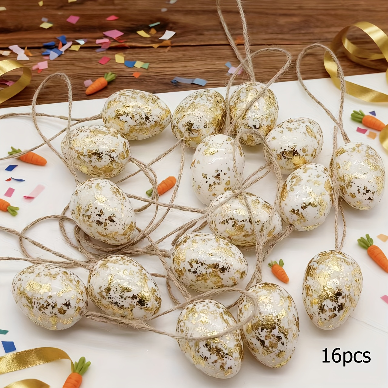 16pcs Easter Holiday Decoration Hanging Pieces, Egg Pendants, 3x4cm Decorative Plastic Eggs, Suitable For Easter-themed Decoration, Home Scene Decoration