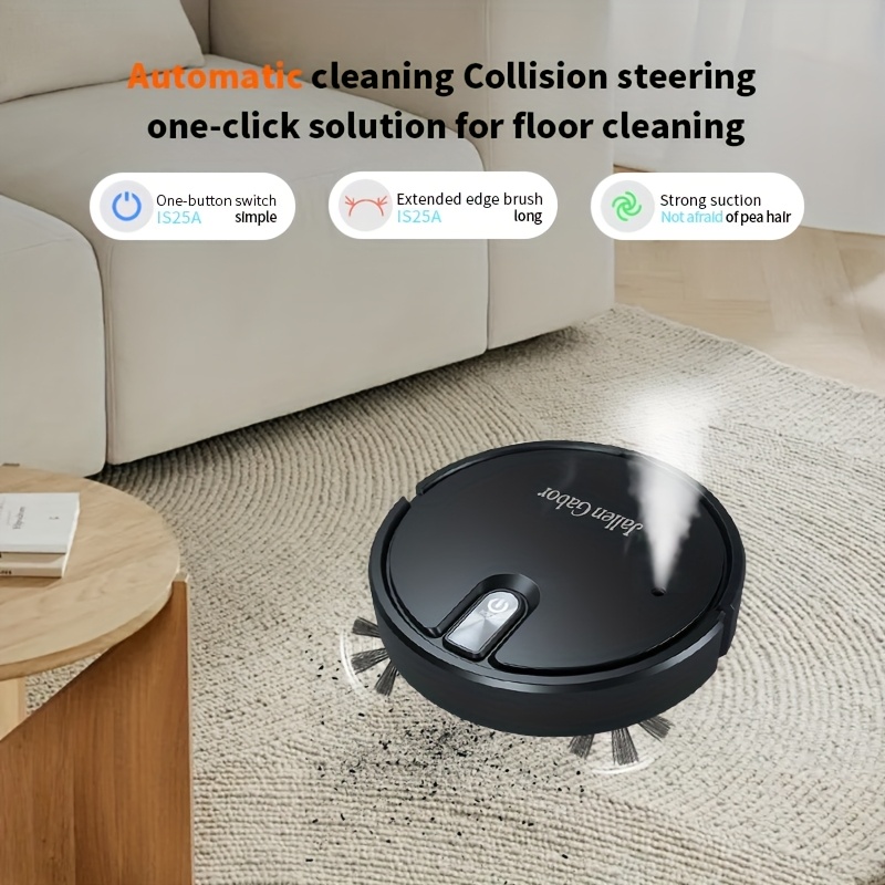 , multi-functional sweeping robot, suitable for living room cleaning, pet hair cleaning, daily garbage cleaning, with 2800pa super suction, powerful garbage cleaning, of working time, usb fast charging, suitable as a gift, family use details 5