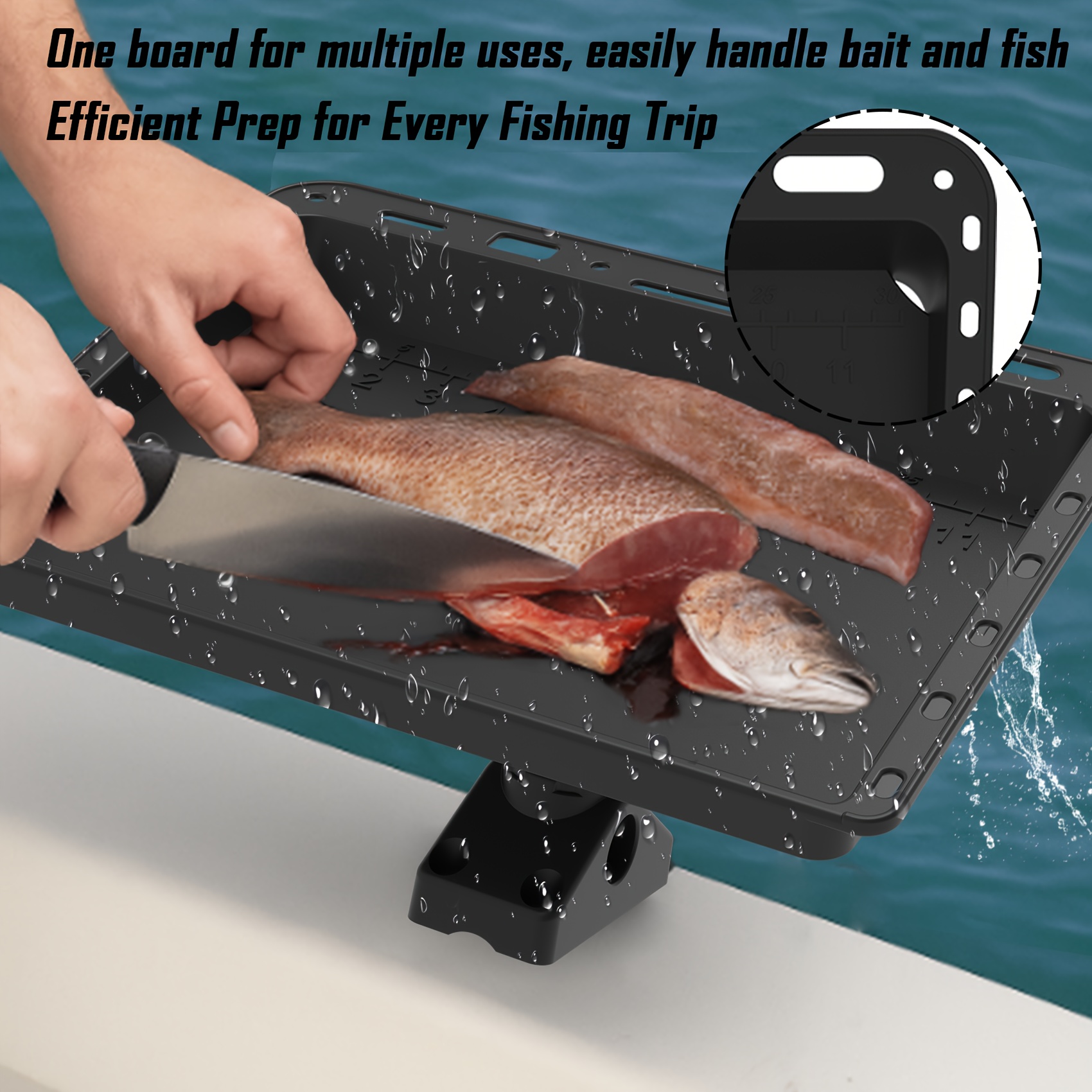 Multi-Functional Boat Bait Cutting Board with Mounting Base
