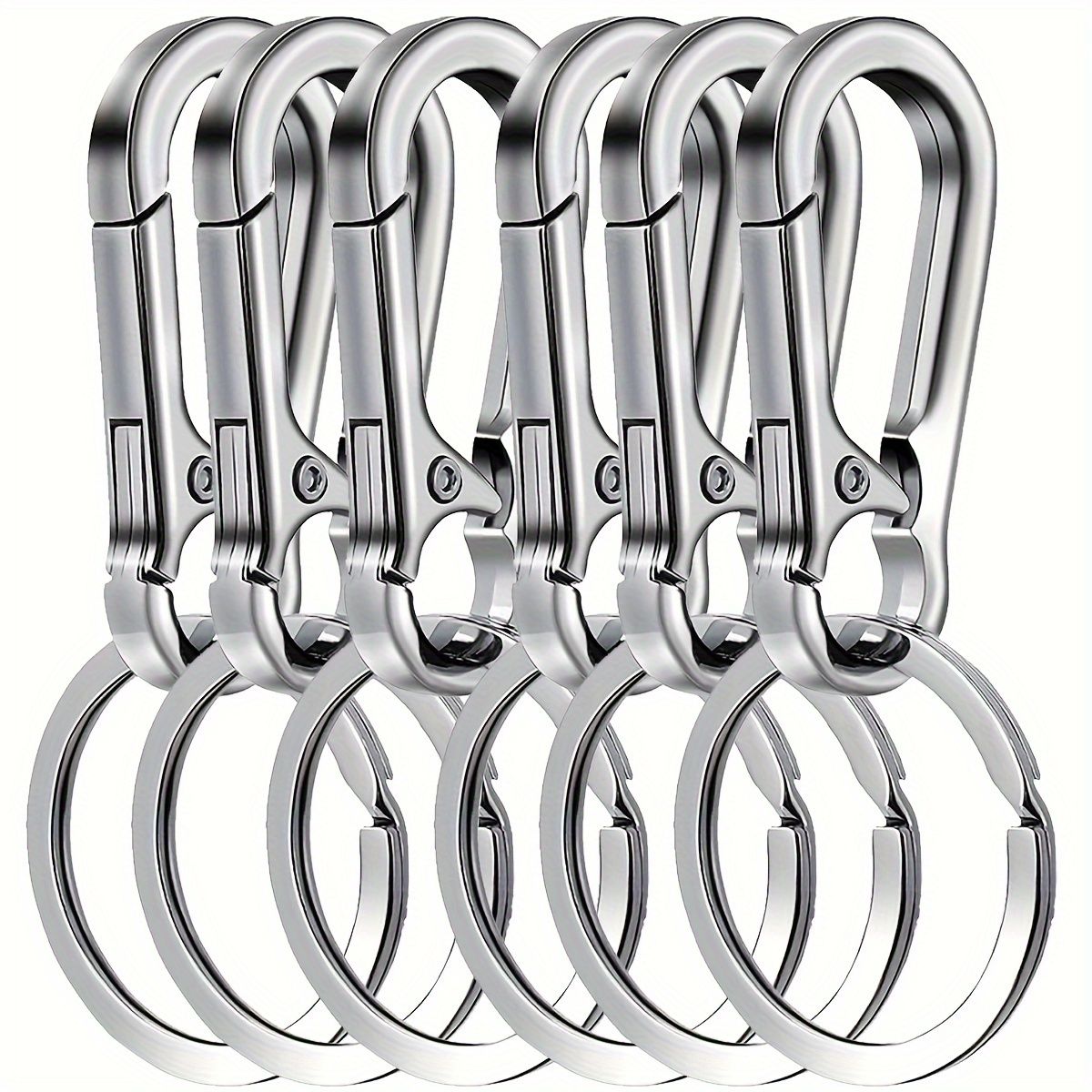 

Set Of 6 Metal Clip Key Rings, Detachable Key Rings, Metal Keychains, Carabiner Key Ring Clips, Universal For Men And Women.