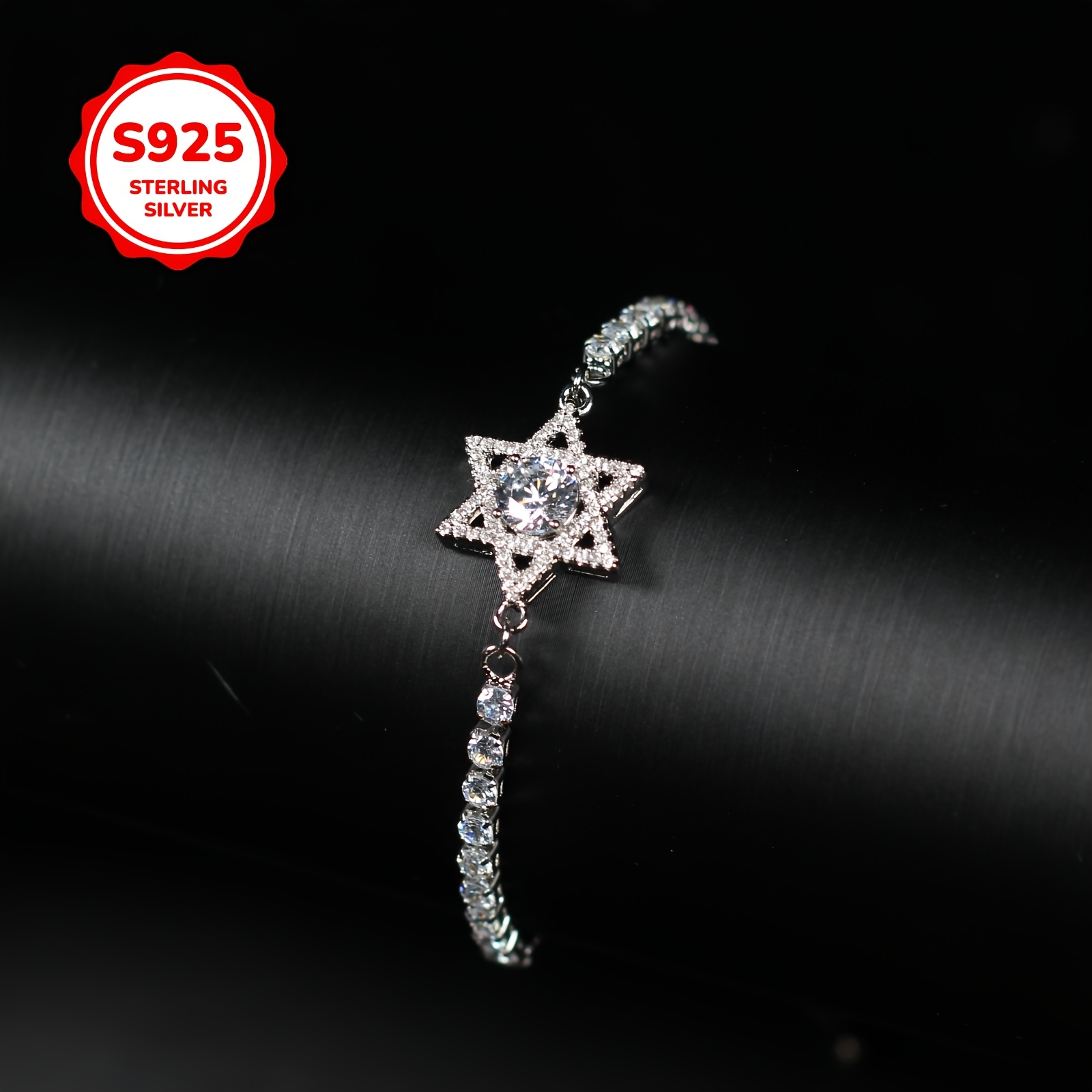 Women's Classic Elegant Hexagonal Star Design S925 Silver Bracelet