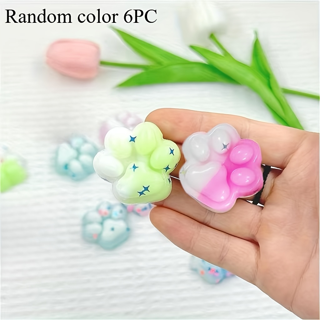 6-pcs Colorful Kitten Paws, Tpr Material With A Soft And Comfortable Feel, Cute Squeeze And Pinch Toys, Suitable For Holiday Gatherings And Birthday Parties, Random Color Gifts