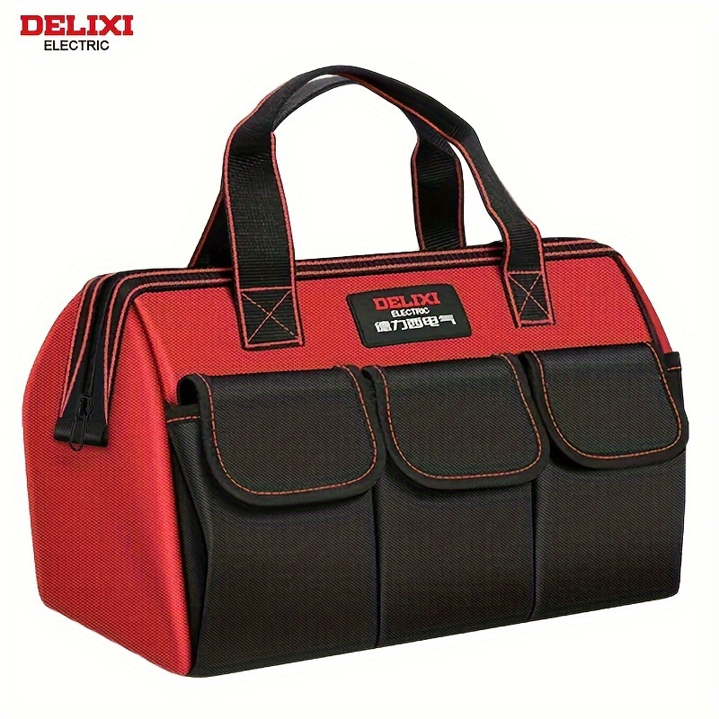 

Sac à Outils Oxford Multi-Poches ELECTRIC - Rouge & Noir, Rangement Portable avec Poignées Renforcées pour Électriciens et DIY, Porte-Outils Portable | Sac à Poignées Renforcées | Tissu Oxford