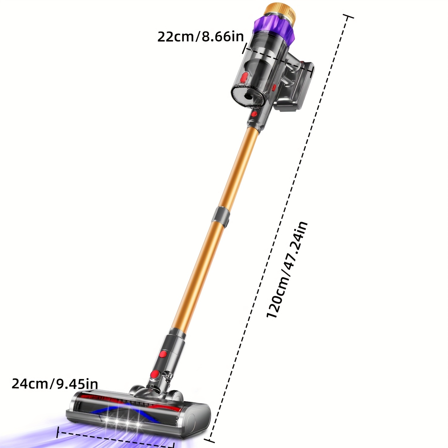 Airchros Snoerloze Stofzuiger, 38000pa/46000Pa Zuigkracht, LED Display