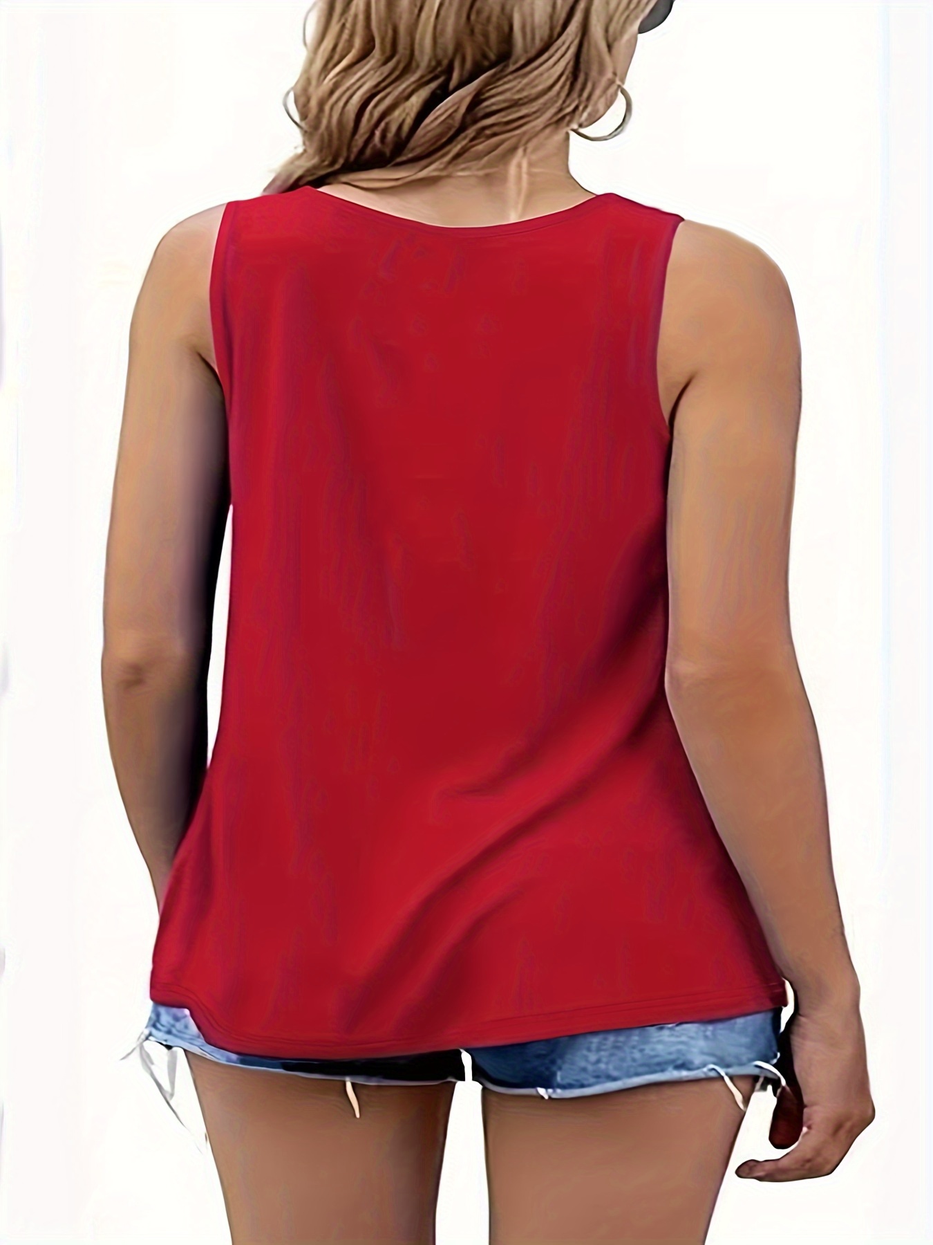Plus Size Basic Tank Top Women's Plus Solid Ruched Round - Temu United  Kingdom