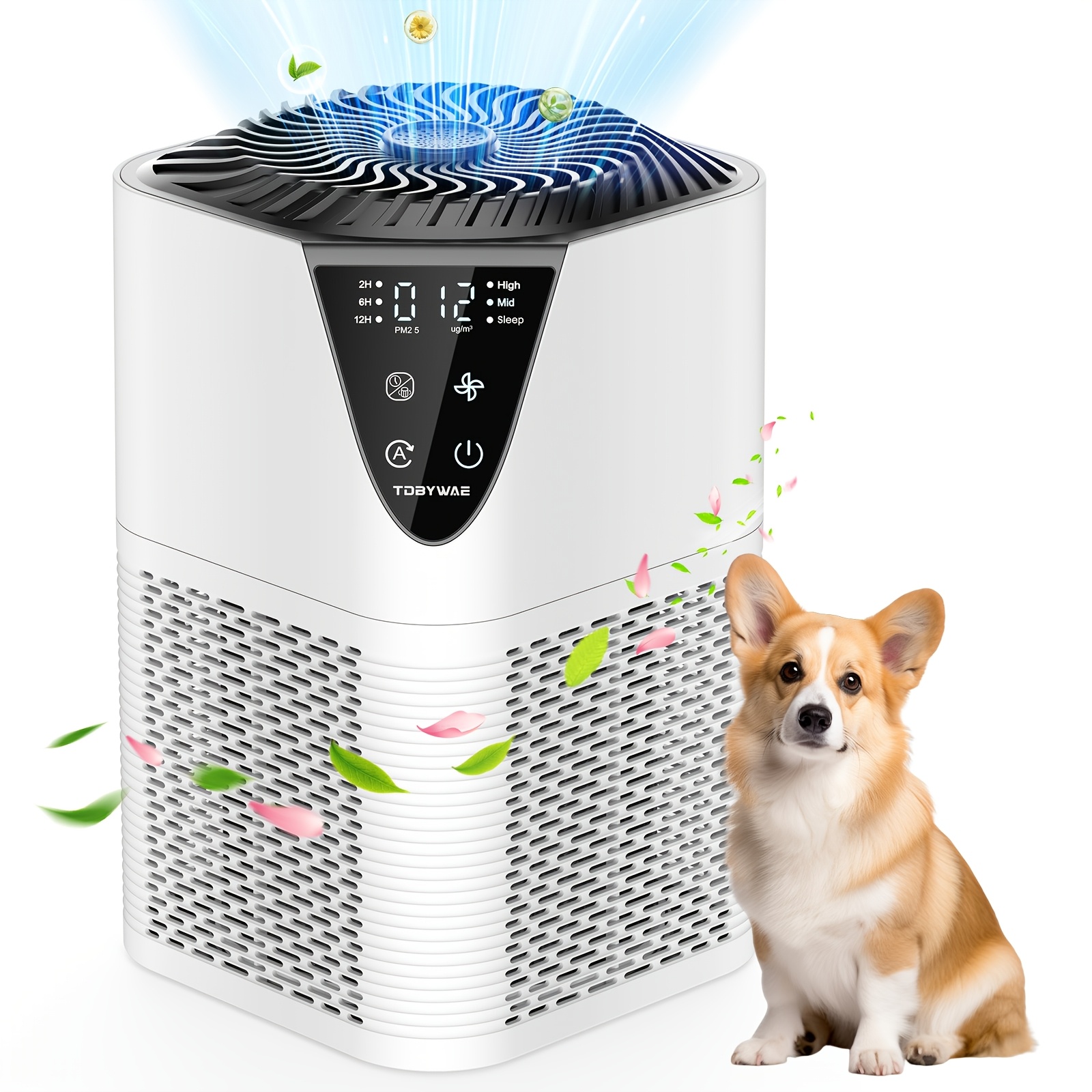 TEMU For Home, Large Rooms Up To 1076 Sq. Ft., H13 True Hepa Filter - 3-stage Filtration System | 25db Operation | Relax Diffuser | Intelligent Touch