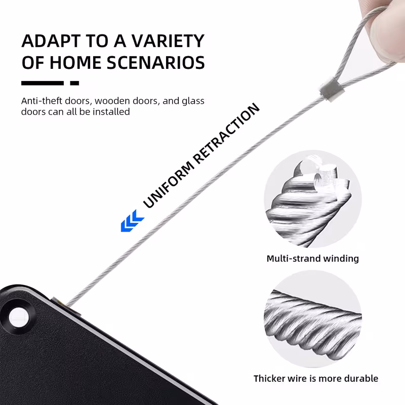 automatic door closer with adjustable strength punch free quiet sliding screen auto door closer with drawstring for bathroom bedroom home office Product details 8