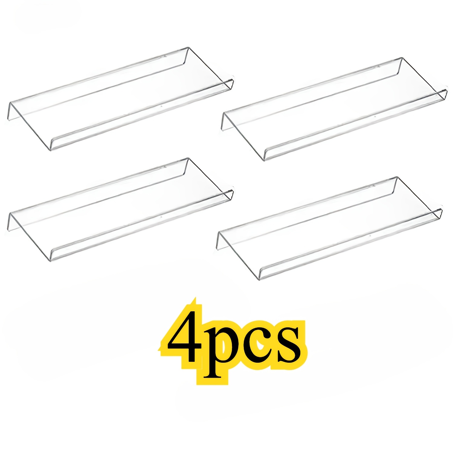Image of 4/6/8/4pcs S Size Spice Drawer Organizer, Expandable Acrylic Spice Rack Insert With Slanted Design For Drawer And Countertop, Spice Jar Holder Trays (jars Not Included)