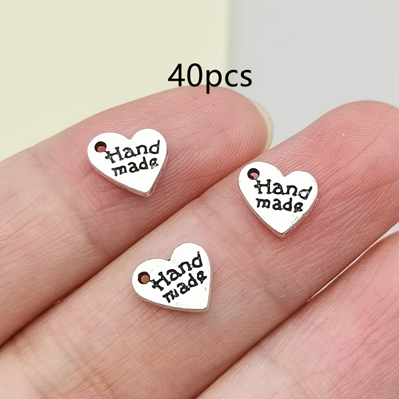TEMU 40 piezas de colgantes con dije , y melocotón ' a ', 8 mm, adiciones de joyería de bohemio, adiciones de aretes, pulseras y collares hechos a ,