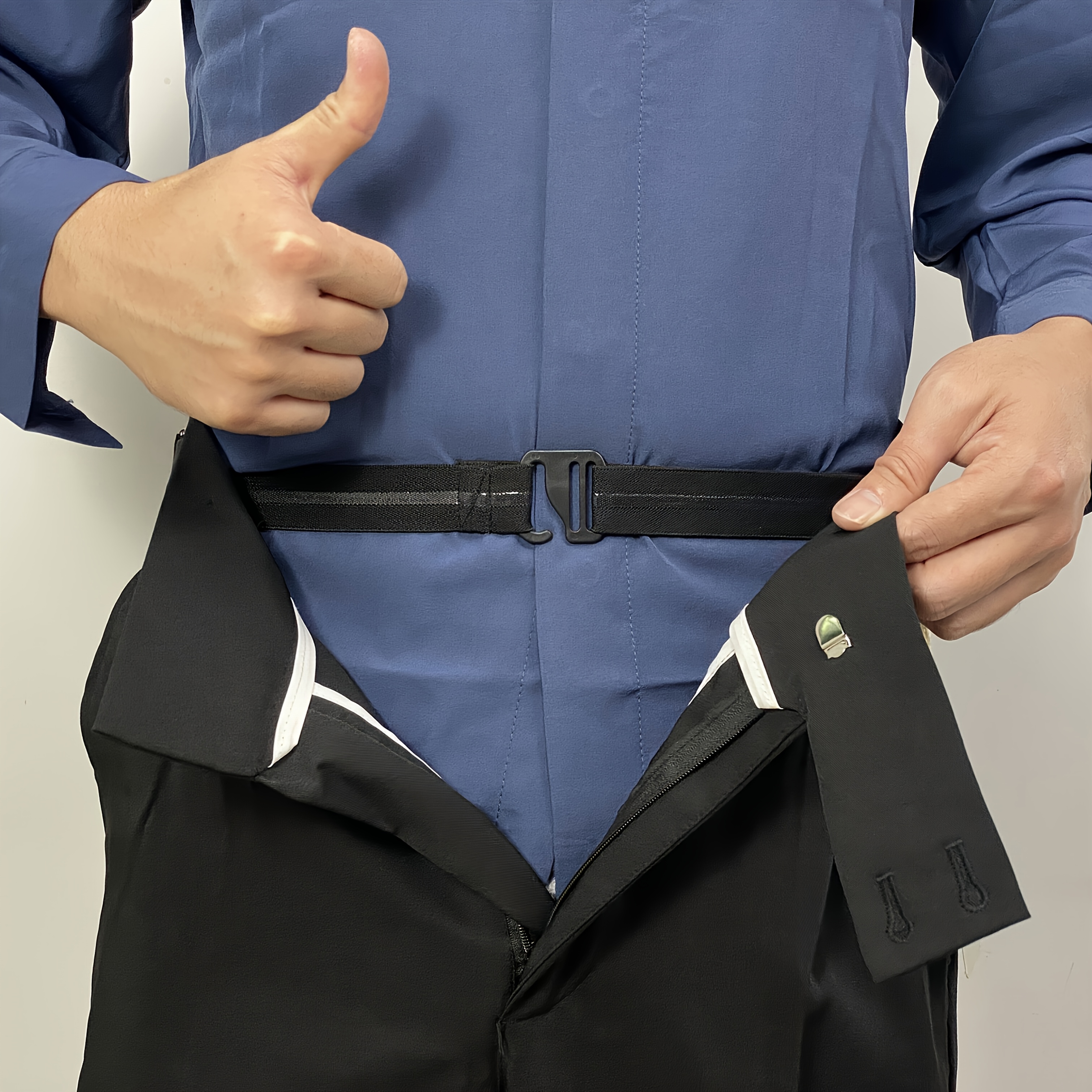 A Men'S Adjustable Elastic Belt Suitable for Both Business And Casual Wear, Featuring a Non-Slip Design And an Elegant, Tailored Fit with a Buckle Ring for Secure Fastening