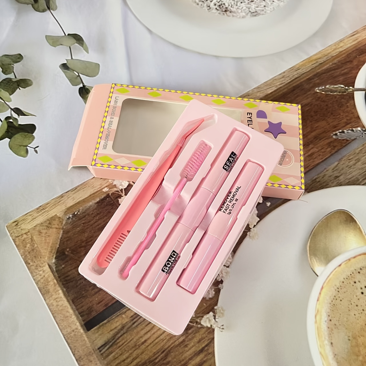 Image of Eyelash Set, Tweezers, Eyelash Sealing, Eyelash Removal, False Eyelash Set, 4pcs Set
