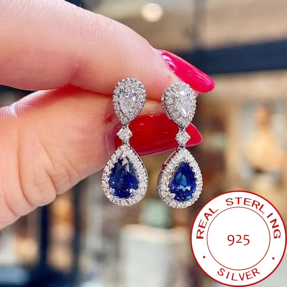 

Elegant And High-quality Jewelry For Ladies, Featuring A Water Drop-shaped Silvery Earring With Sparkling Zirconia Stones, Weighing Approximately 3., Parties And Evening Events, A For Your .