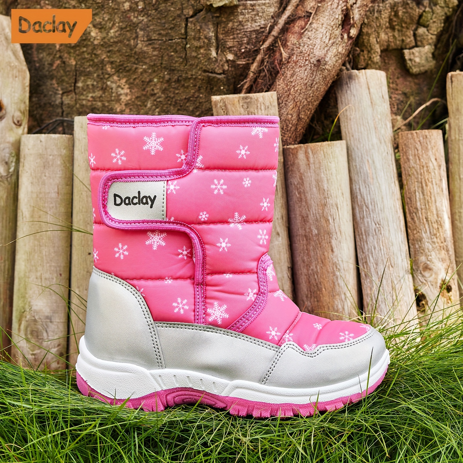 girls boys winter snow boots heart bow patterns pink Temu