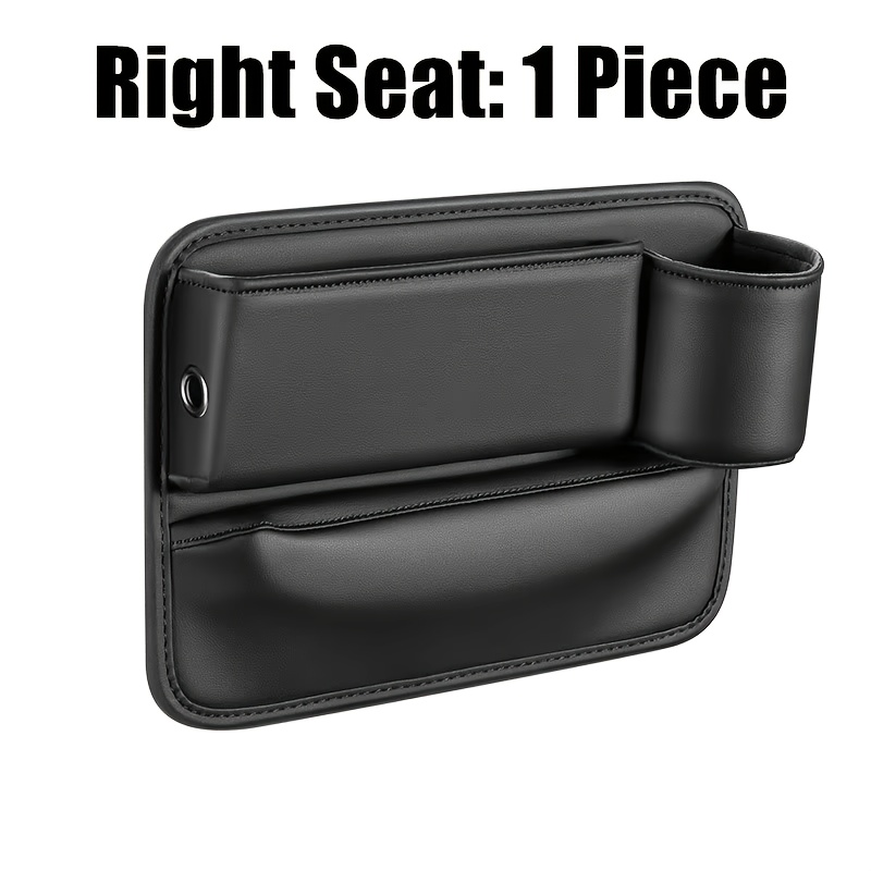 TEMU Car Seat Storage Box, Multifunctional Faux Leather Slot Organizer, Left Or Right Side Seat Storage Bag, Car Interior Decoration Accessory