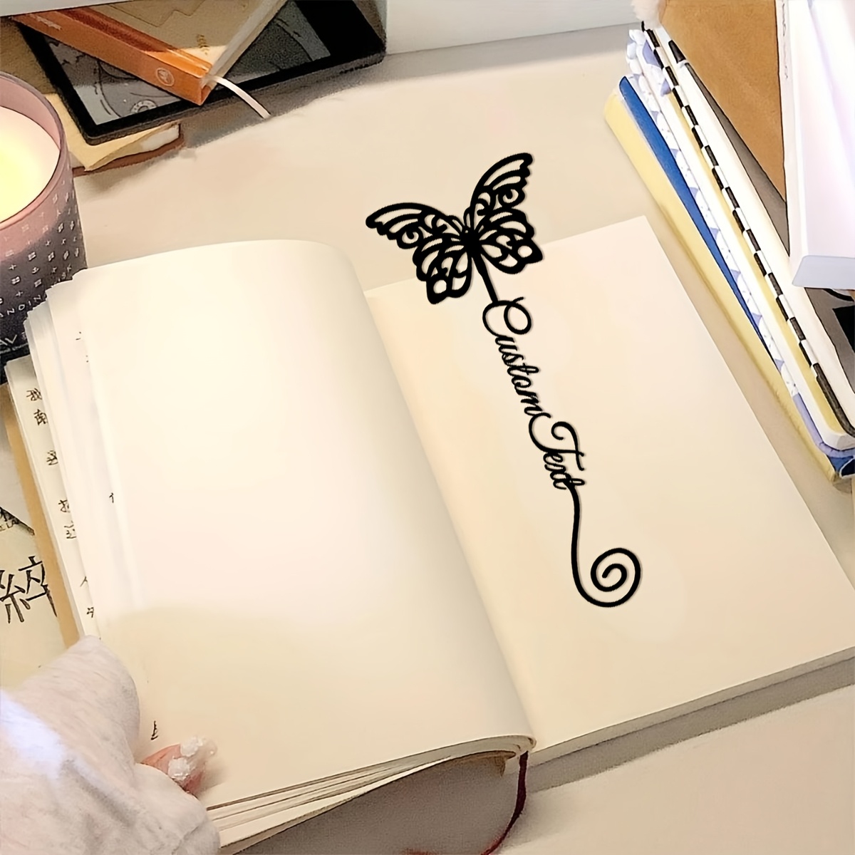 TEMU 1pc Customized Unique Metal Bookmark With Personalized Name - Perfect Gift For Teacher Appreciation, Great For And Book Enthusiasts