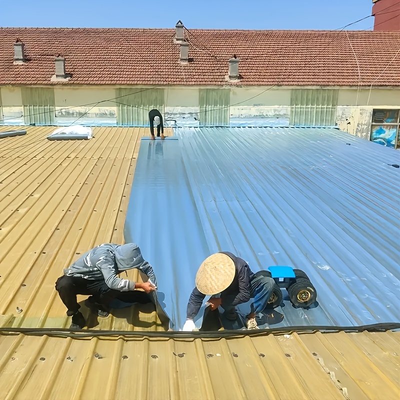 100.08 X 533.4 cm, 1 Roll of Large Industrial Waterproof Roof Tape - Blue/Silvery/Gray/Metal Roof Waterproof Material for Metal Surfaces, Iron Plates, and Roofs - Prevents Water Leakage, Metal Roof Protection, Flexible Material