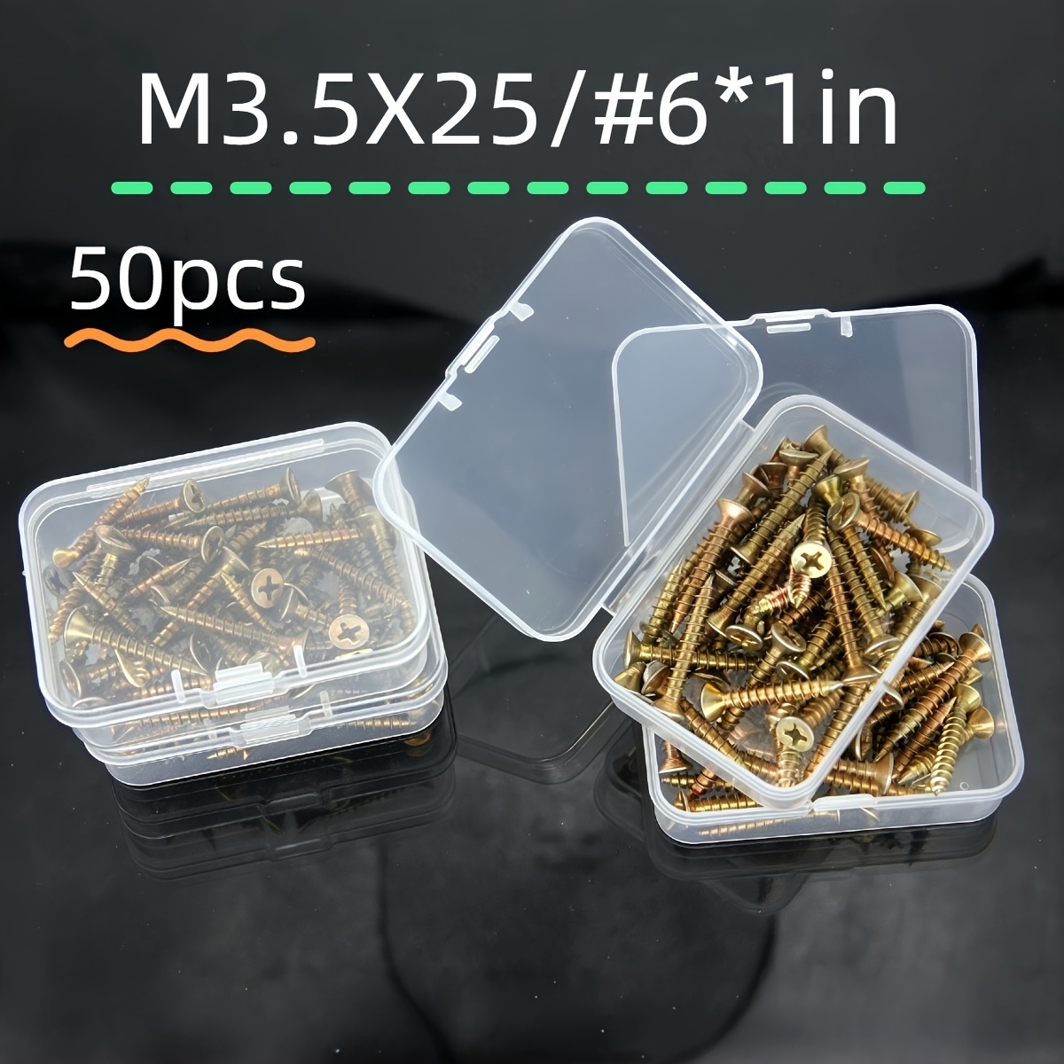 50/100pcs Of High-strength Self-tapping Screws, Wood Screws, M3.5 Drilled Screws For Fiberboard And Wood – Matte Industrial Hardware
