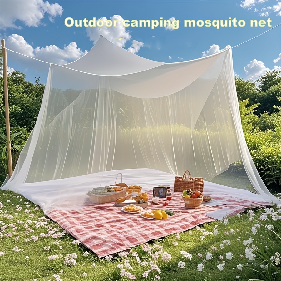 1pc camping mosquito net ultra large mosquito net for camping holes mesh 15 square netting curtain for bunk bed camping bedding patio four sizes 200 200 180cm details 5