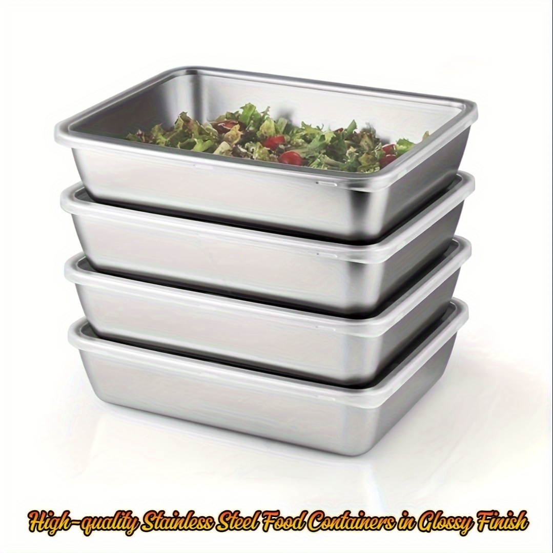 

4- Steel Food Storage - , Bpa-free, For Refrigerator & Grilling, For Dinners