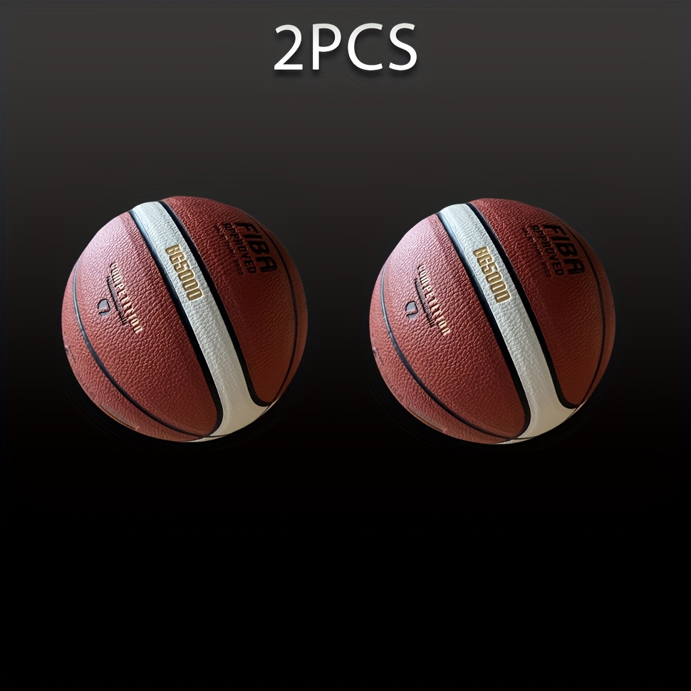 TEMU 2pcs High-quality Pu Material Size 7 Basketball, Suitable For Adult And Student Game And Training Use