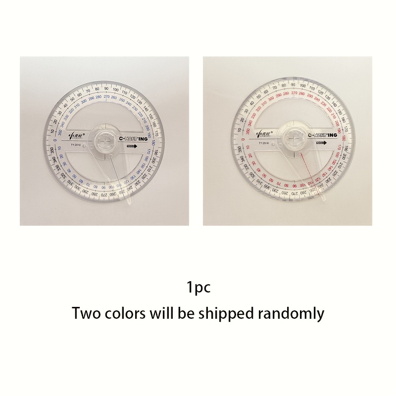 TEMU 1pc, Random Color, Drawing Protractor For Measuring | Features -degree Angle Finder | For Geometry Educational Purposes