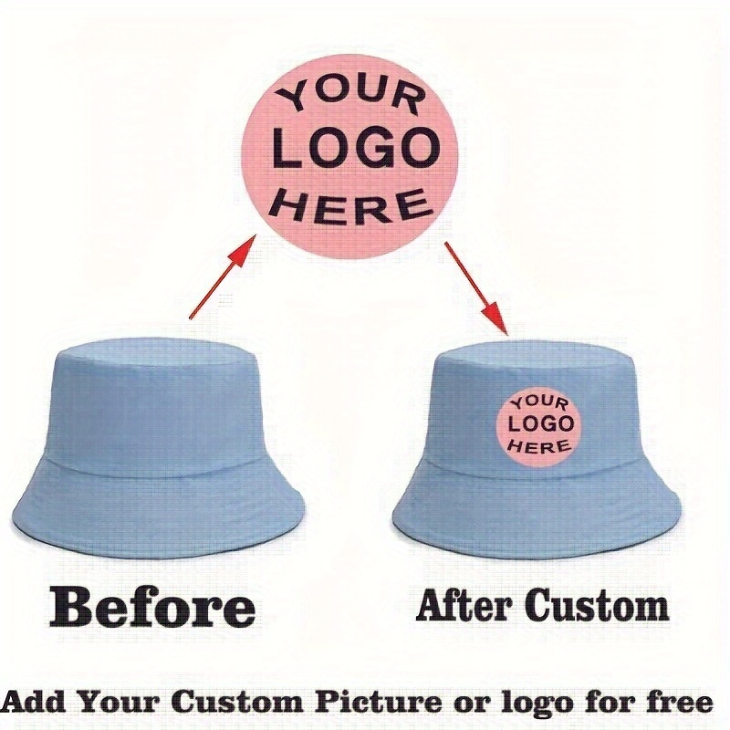 1pc Customizable Fashion Reversible Bucket Hat Personalized Text