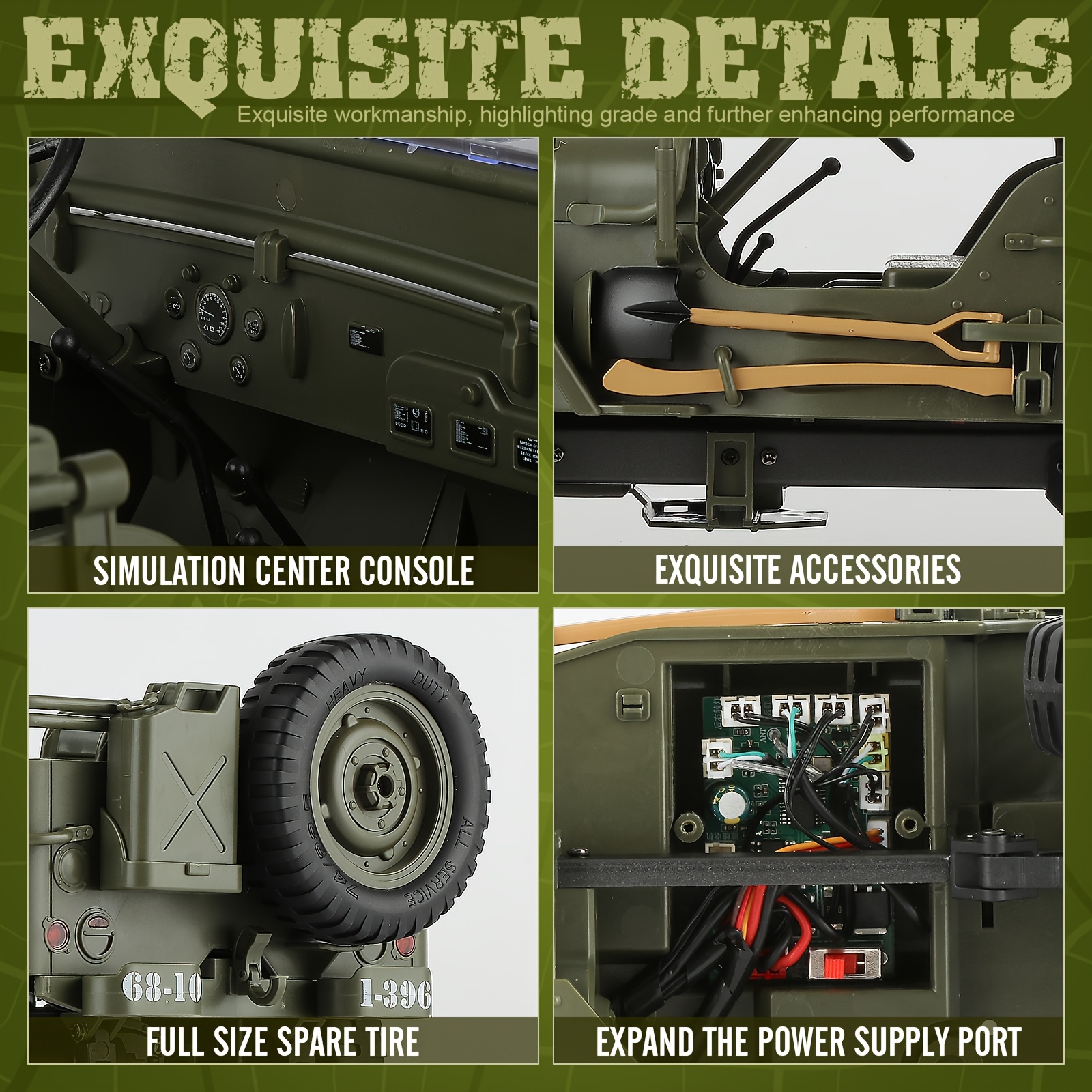 1:10 Scale Adult Electric RC Climbing Car - Off-Road Remote Control Vehicle with 2 Batteries & Ultra-Long Runtime, Durable Plastic Construction, USB Rechargeable, Headlights, Rugged Tires for All-Terrain Adventure, Sporty Appearance, Highdetail Design, Outdoor Adventure, Highdetail Model, Rechargeable Battery, Racing Fans