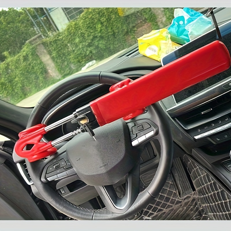 Tevlaphee Steering Wheel Lock Seat Belt Lock Universal Anti Theft Car Device Car Lock Car Theft Prevention 3 Keys Car Security Fit Vehicles Truck Suv