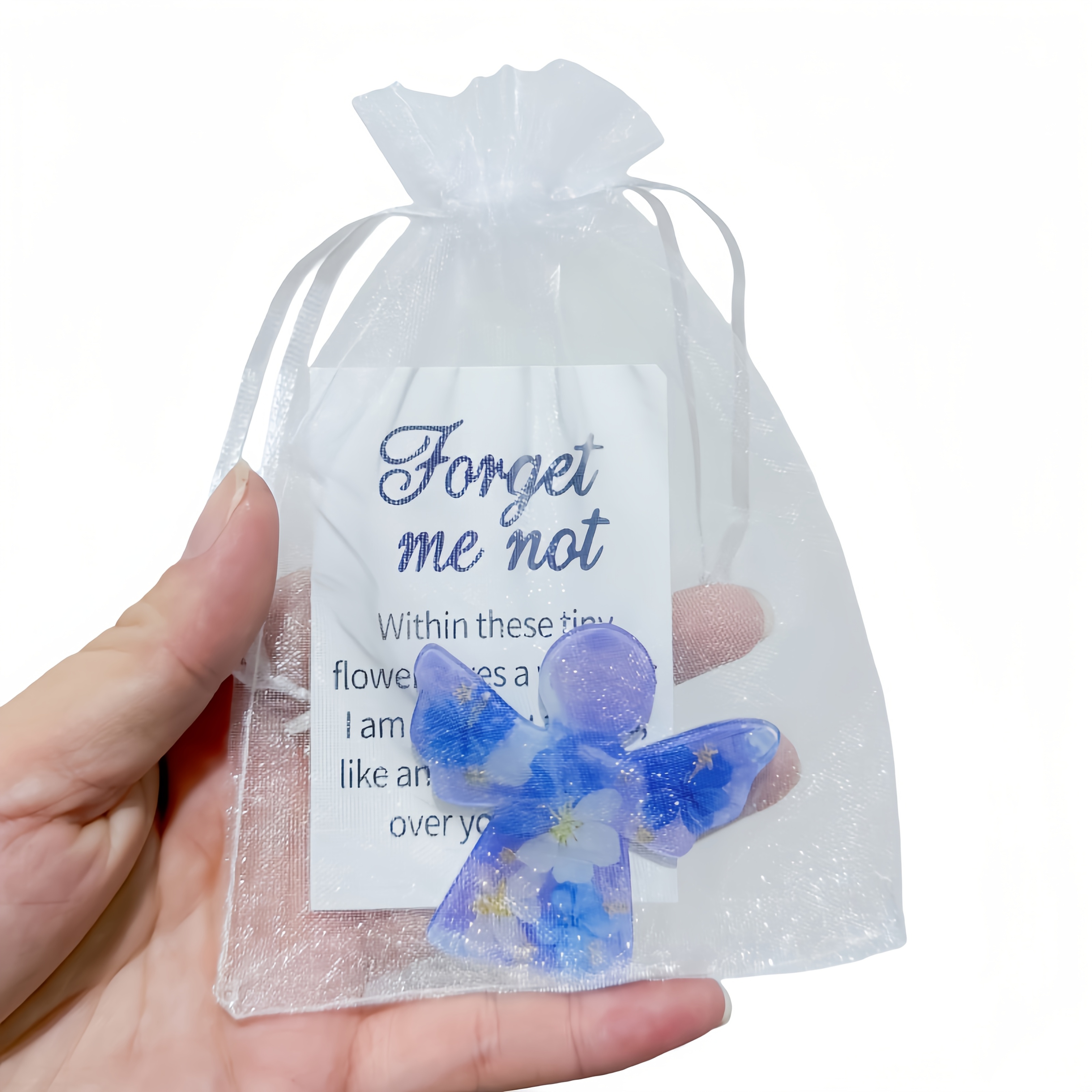 Image of 2d Flat 1 -me-not Keepsake A Gift Of Remembrance, And , Acrylic Figurine With Sympathy Card Perfect For Remembrance Or Letting A 1