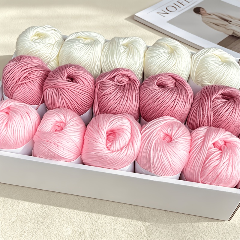 15 balls   ply yarn set ultra   friendly pastel peach gradient yarn for knitting crocheting sweater and doll making beginner friendly bulk craft supplies diy craft kit for beginners