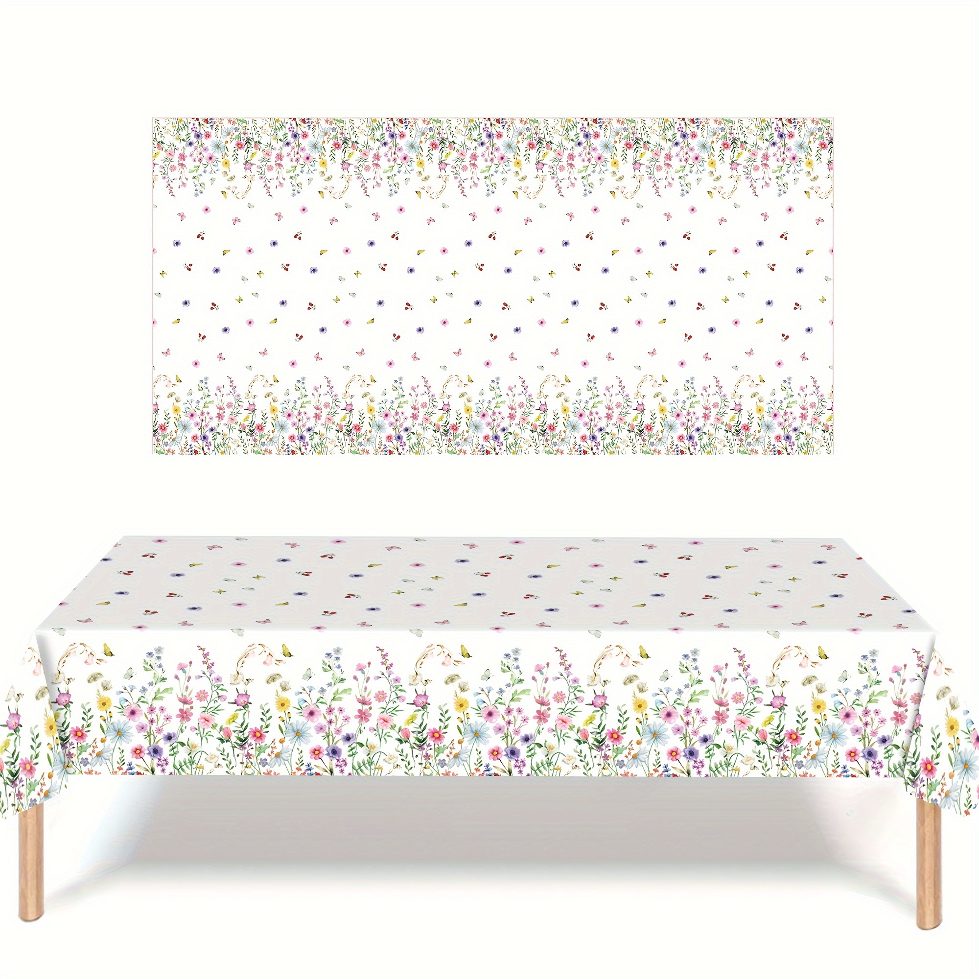 

1pc, Wildflower Party Tablecloth, Birthday Decor, Birthday Supplies, Party Decor, Party Supplies, Holiday Decor, Holiday Supplies