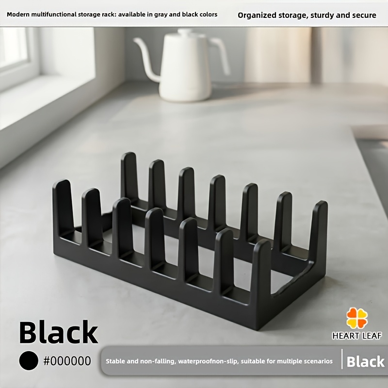 TEMU Kitchen Pot Lid Storage Rack | Dish Drying Rack, Creative Desktop Bookshelf, Separator For Bowls And Plates And Pot Lid Rack - For Pot Lid