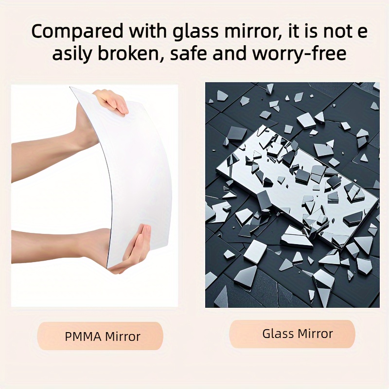 Espejo de Baño Ovalado Moderno - Instalación Adhesiva Sin Taladro, Espejo de Pared Grande de Plástico Irrompible, Diseño de Esquinas Redondeadas, Marco Blanco y Dorado, Adecuado para Sala de Estar, Dormitorio, Baño - Incluye Hardware de Instalación Fácil, Decoración de Hogar Duradera y Segura