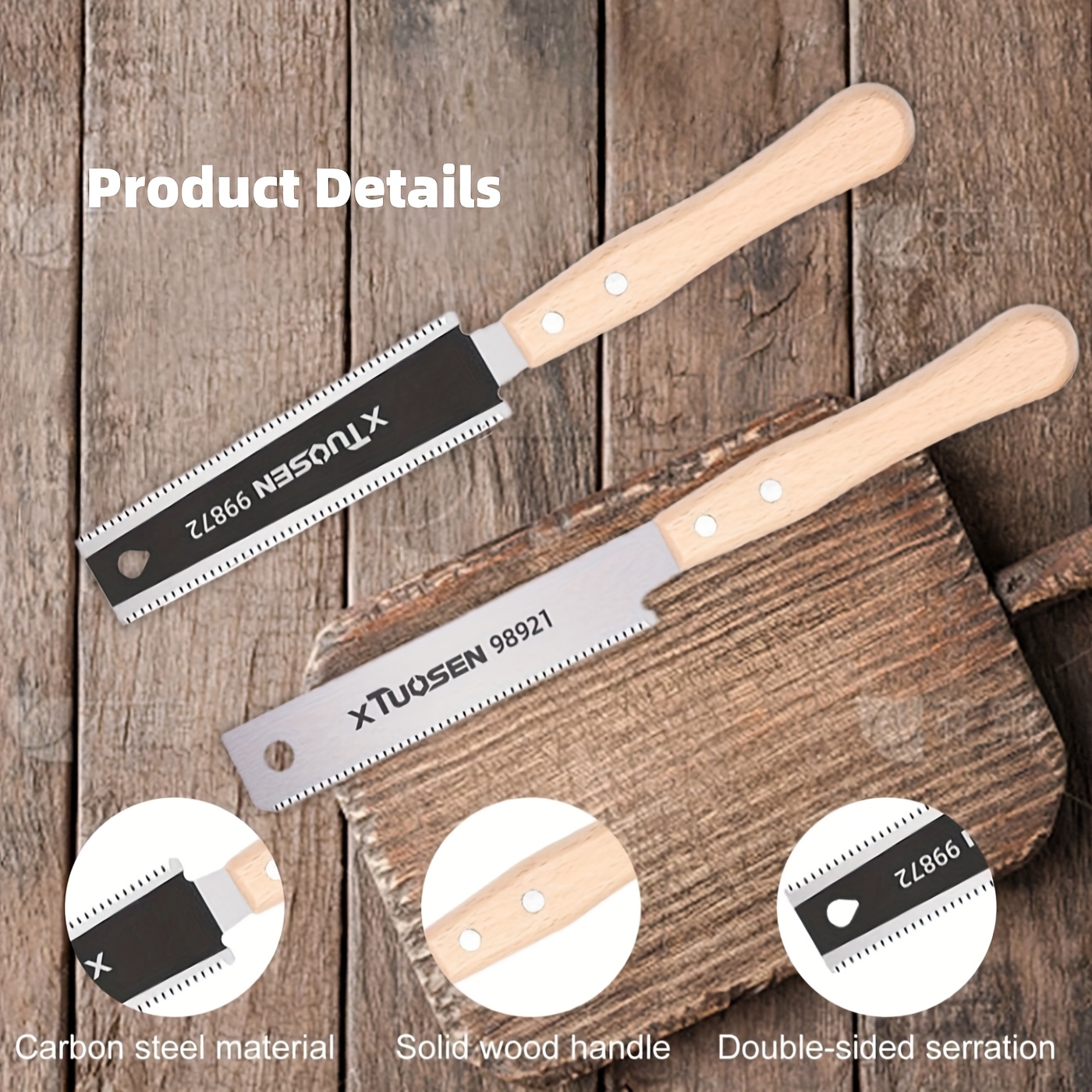 Temu – TEMU Set Of 2 Japanese Pull Saws, Flush For Woodworking, Double- Woodworking Hand Saw For Trimming And Pruning, Portable Cutting Tool With Non-slip