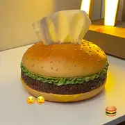 creative burger shape holder round plastic novelty hamburger dispenser ideal for home office desk accessories pack of 1 details 6