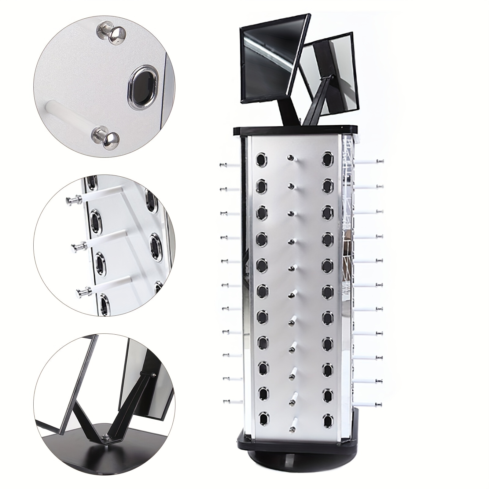 E-shop Weihnachts- und Feiertags-Brillenständer, drehbarer optischer Rahmen, Vitrine, 360° Drehung, stabile und zuverlässige Basis, mit zwei