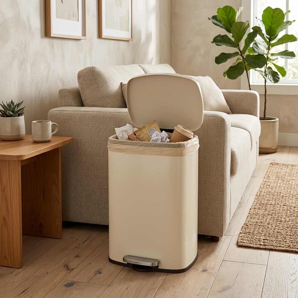 TEMU Poubelle de cuisine à fermeture douce avec pédale en acier et seau intérieur, poubelle de 50 L pour cuisine ou maison, poubelle à marche à pieds