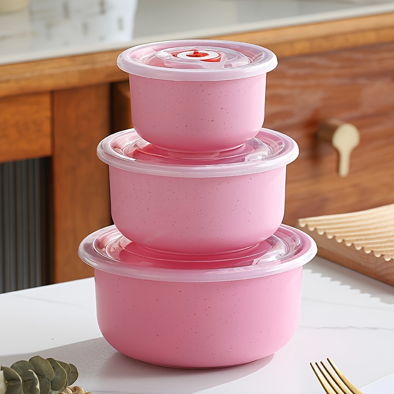 stackable kitchen storage containers with lids - leakproof food organizer set for fridge, microwave-safe plastic freshness keeper for fruits & vegetables, home and office use, reusable, clip-on closure, hand washable, office storage solution|stackable containers|secure closure, storage containers for kitchen | Shop On Temu And Start Saving | Temu