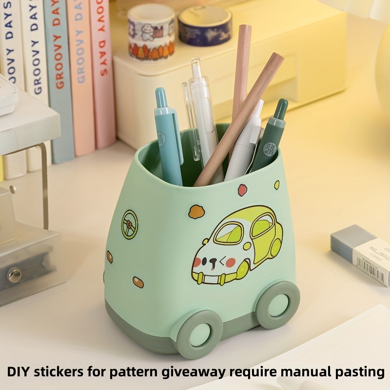 1pc, Large Capacity Car Shape Pencil Case - Stylish Desktop Organizer For Students And Offices In Durable Pp Material