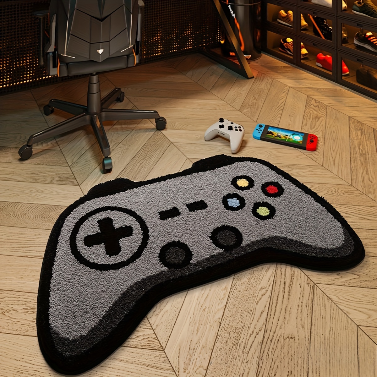 1pc 3d gaming controller area rug soft   fleece mat hand wash only game room sofa table carpet ideal gift for   bedroom living room office decor details 0