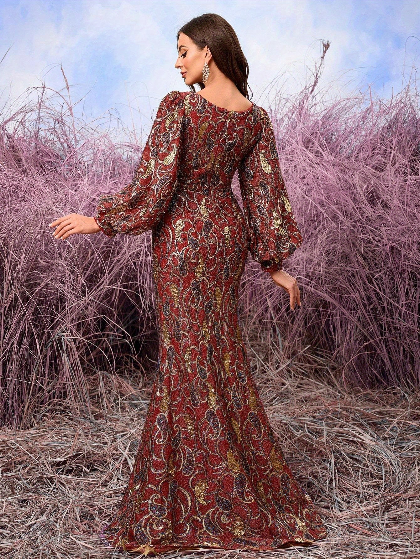 bright formal dress Sara A-Line Chiffon Maxi Dress Burgundy | Wedding Guest Dress | A-Line main image 0