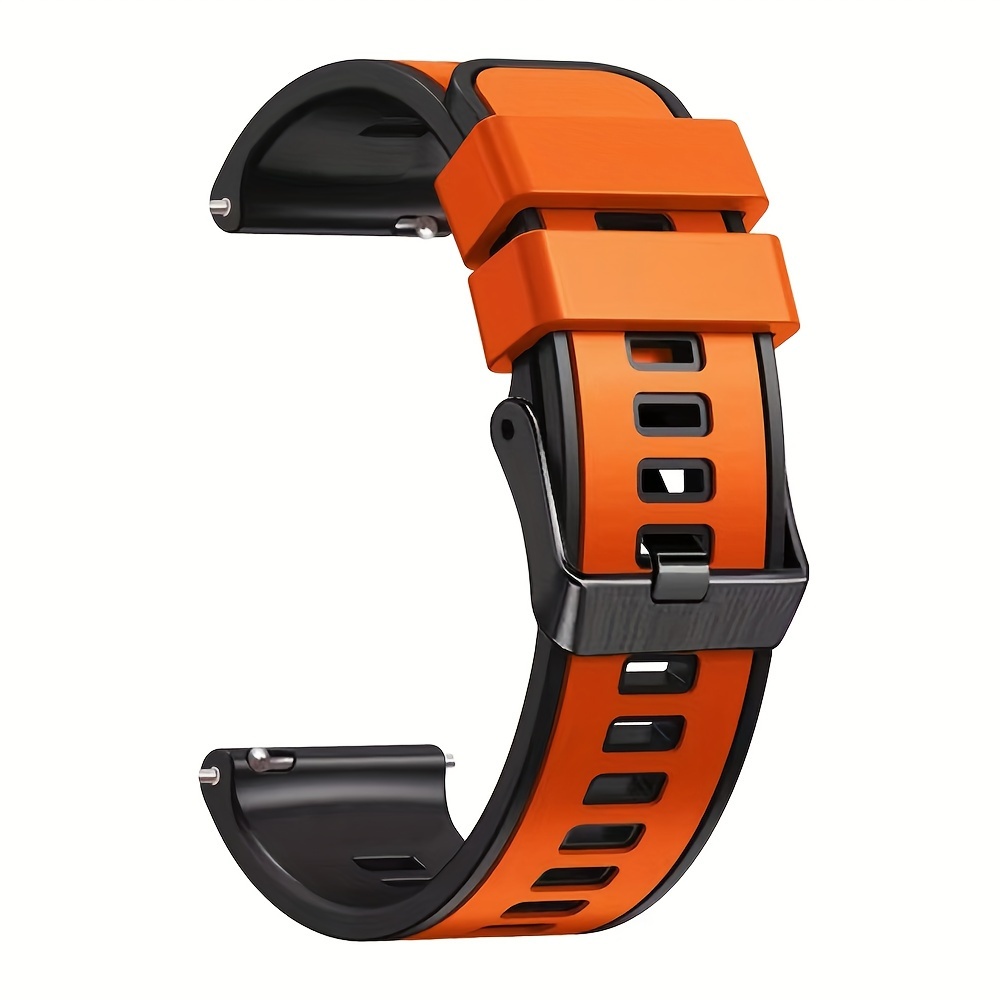 TEMU 1pc Bracelet de montre de sport en silicone de 22 mm, bracelet respirant non textile et tendance avec fermoir déployant, accessoire de