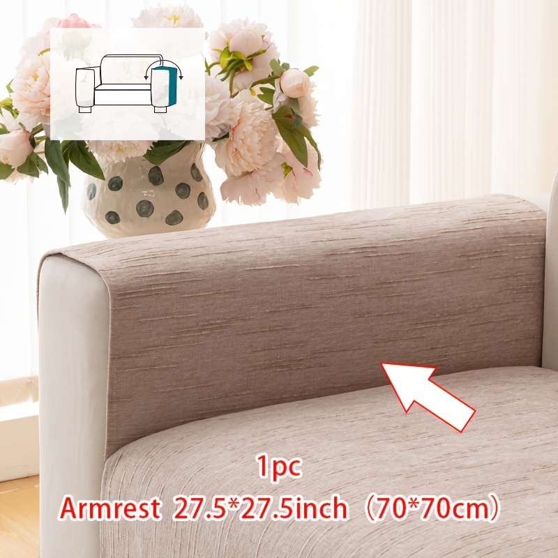 TEMU 1pc Solid Color Minimalist Universal Sofa Cushion, Pet-friendly, Non-slip And Breathable, For Living Room And Bedroom Decoration, Non-slip Sofa