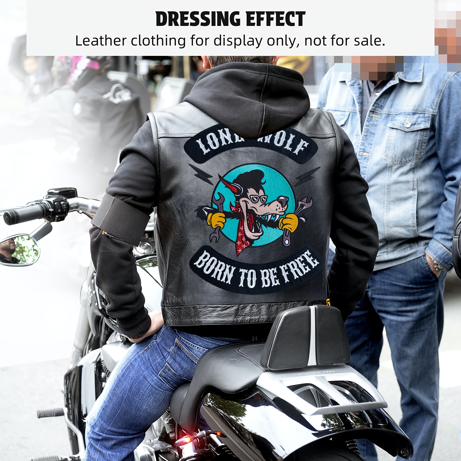 Large Biker Jacket Patches Large Embroidery Skull Patches For