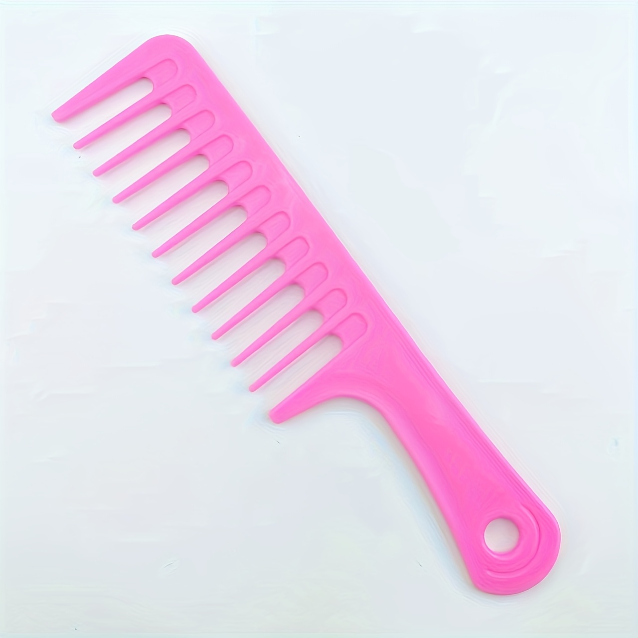 TEMU 1pc Colorful Wide Tooth Shampoo Comb - Detangling, Easy To Comb Hair Brush With Durable Plastic Bristles And Resin Handle, Suitable For All Hair